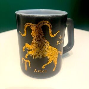 Vintage 80’s Federal Glass Horoscope Zodiac Aries Mug